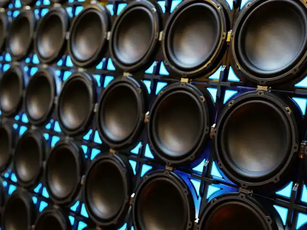 Bocinas para fiestas instaladas como sistema de audio profesional