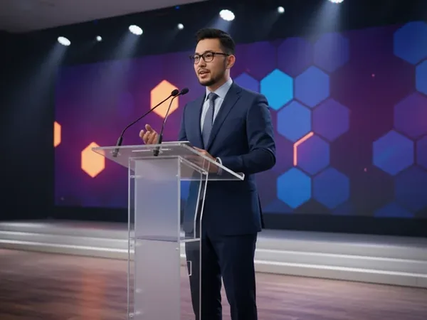 Pantalla LED como fondo de escenario durante una presentación en vivo