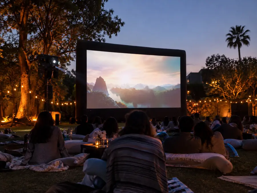 Renta de pantalla inflable para cine al aire libre CDMX